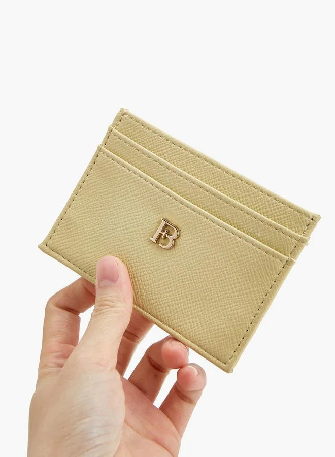 Flora Bella By Shoexpress Yellow Textured Card Holder With Monogram Detail for Women | Best Price UAE